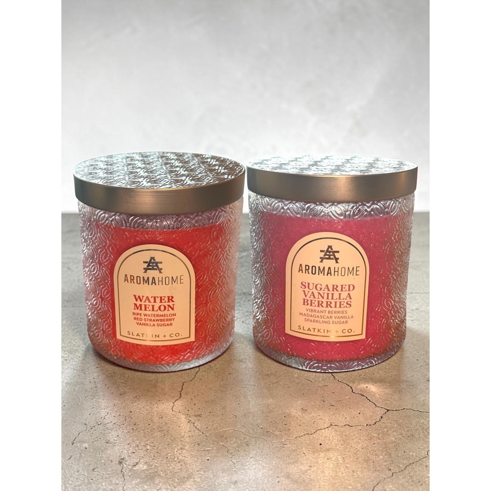 Aroma Home by Slatkin & Co 2-Wick Candle Bundle Set of 2 New 16oz